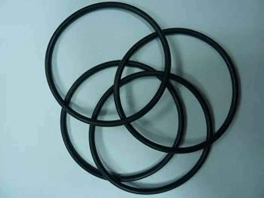 Schwarze O-Ringe, die überlappend angeordnet sind, auf hellem Hintergrund. Die Ringe sind für Dichtungsanwendungen konzipiert und könnten in Remeha-Produkten verwendet werden.